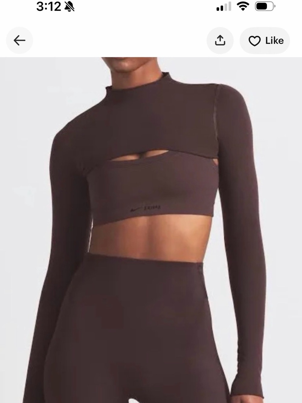 Nike x SKIMS Vintage Seamless Long Sleeve Shrug Phoenix Medium NWT